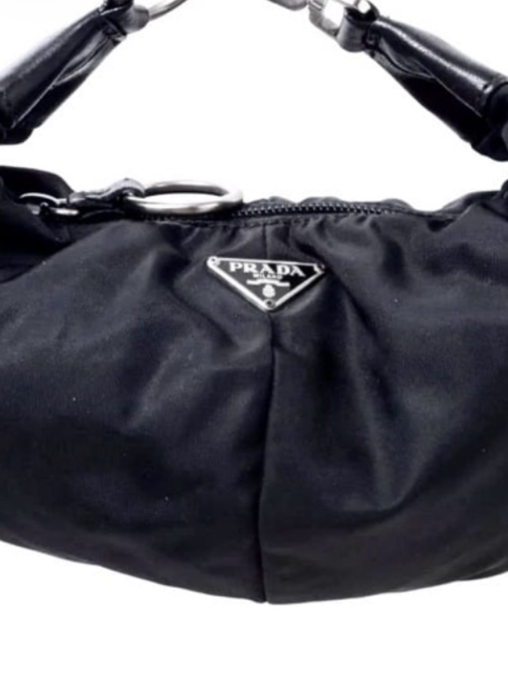 Prada⭐️🌟Black Nylon Shoulder Hobo with Silver Hardware! - Picture 13 of 16